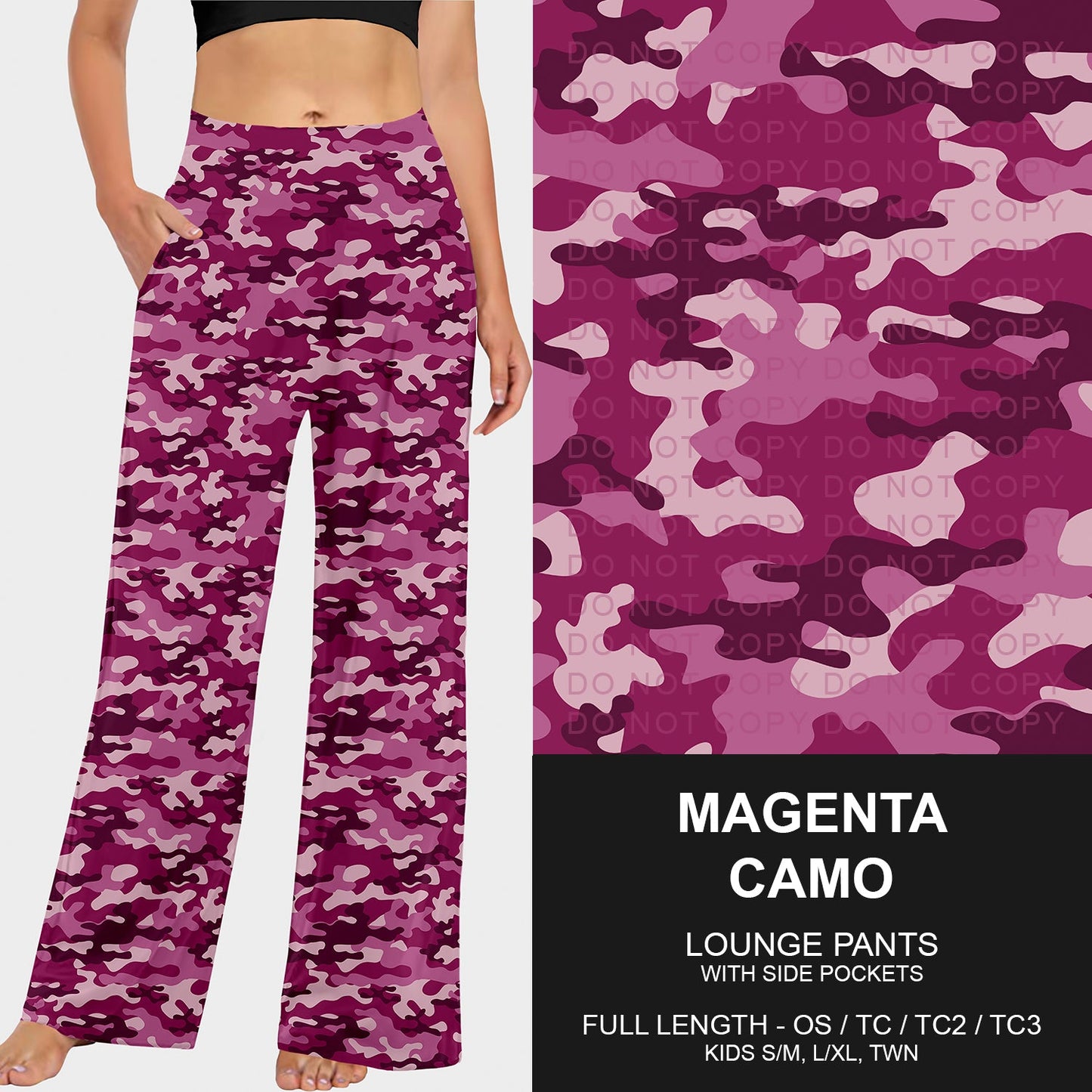 B251 - Preorder Magenta Camo Lounge Pants (Closes 9/14. ETA mid Nov.)