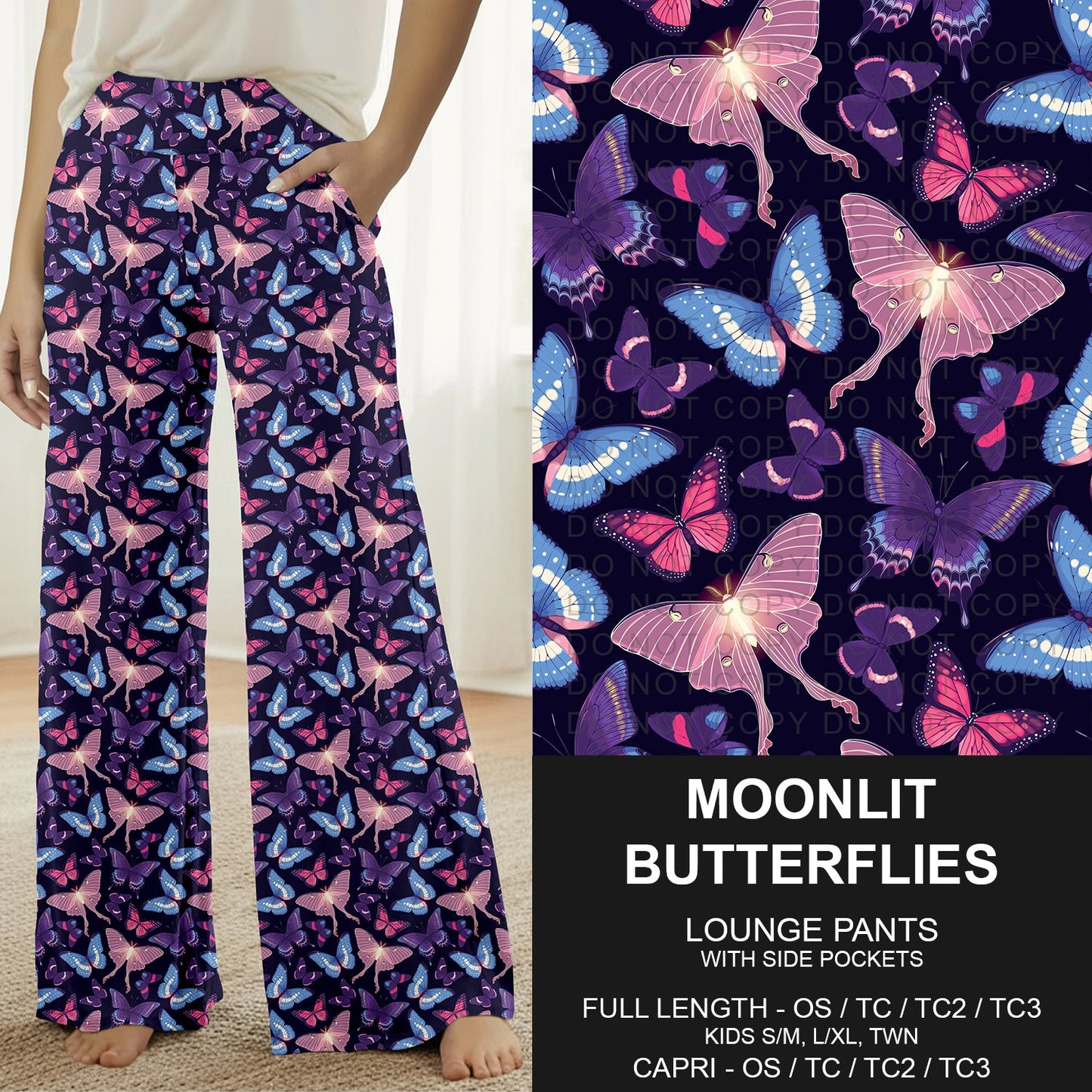 B309 - Preorder Moonlit Butterflies Lounge Pants (Closes 8/23. ETA: late Oct.)