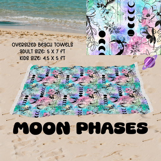 MOON PHASES -OVERSIZED BEACH TOWEL