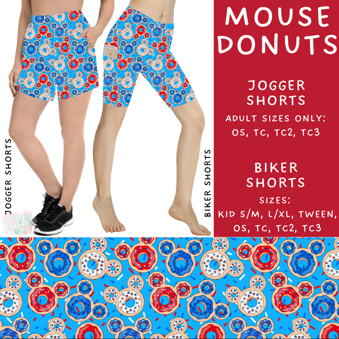 Batch #338 - Magical 4th of July - Closes 5/7 - ETA mid June - Mouse Donuts Biker & Jogger Shorts