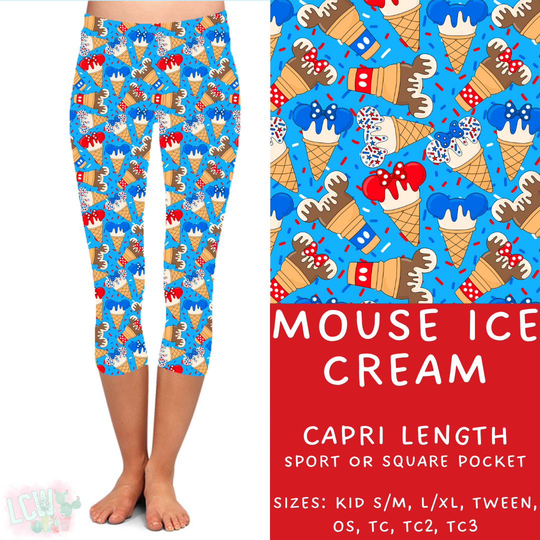 Batch #338 - Magical 4th of July - Closes 5/7 - ETA mid June - Mouse Ice Cream Capri Length Leggings
