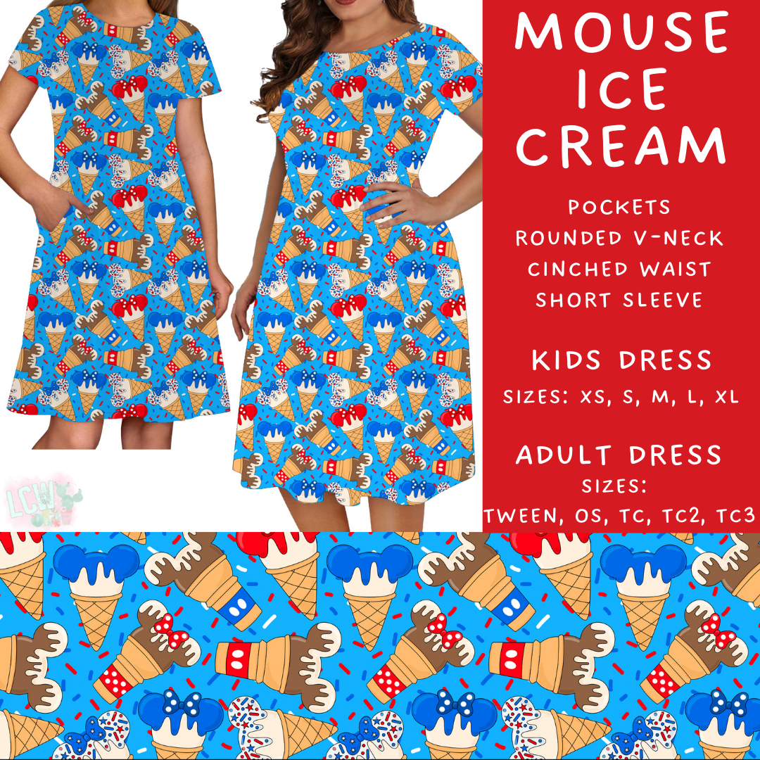 Batch #338 - Magical 4th of July - Closes 5/7 - ETA mid June - Mouse Ice Cream Adult & Kids Dresses