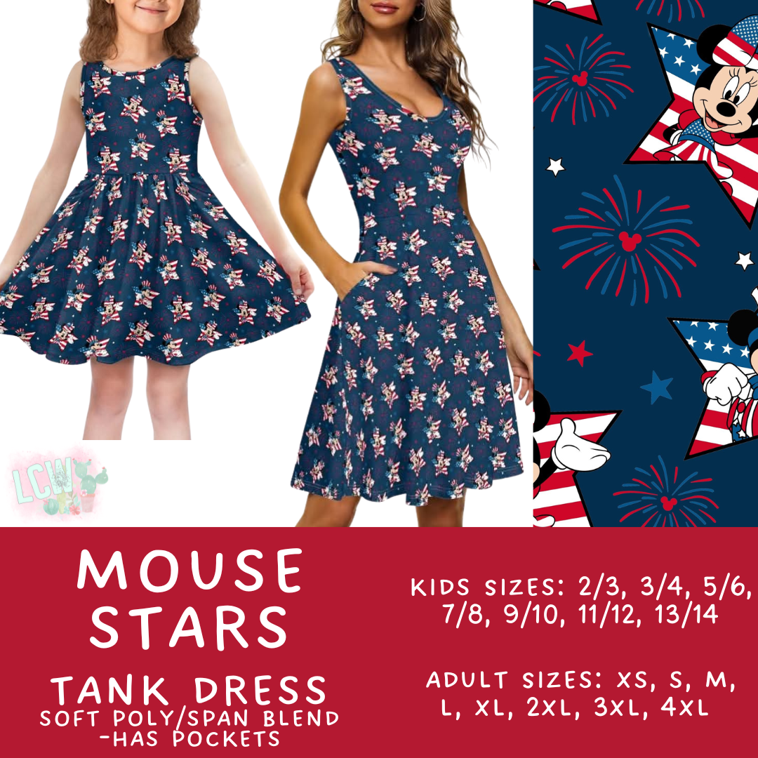 Batch #338 - Magical 4th of July - Closes 5/7 - ETA mid June - Mouse Stars Women's & Girl's Tank Dress