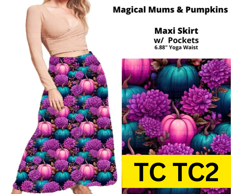 Magical Mums & Pumpkins Maxi Skirt - Alonna's Legging Land