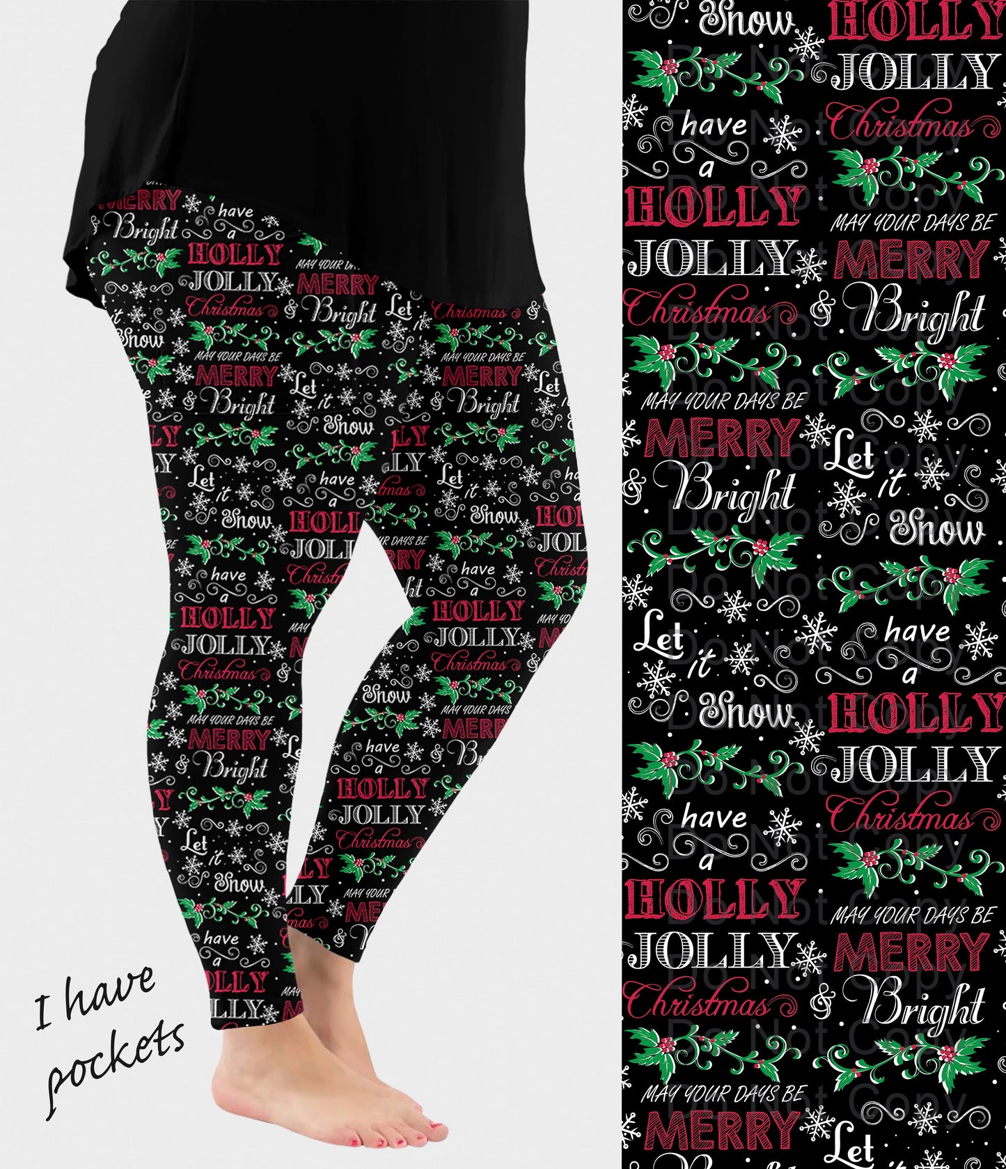 RTS - Merry and Bright Leggings w/ Pockets