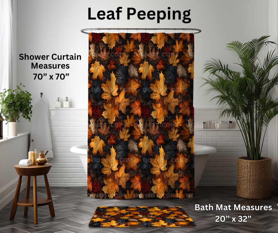 Leaf Peeping Custom Shower Curtain and/or Bath Mat - Alonna's Legging Land
