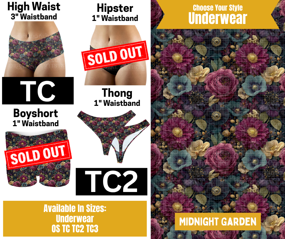 Midnight Garden High Waist, Thong Underwear