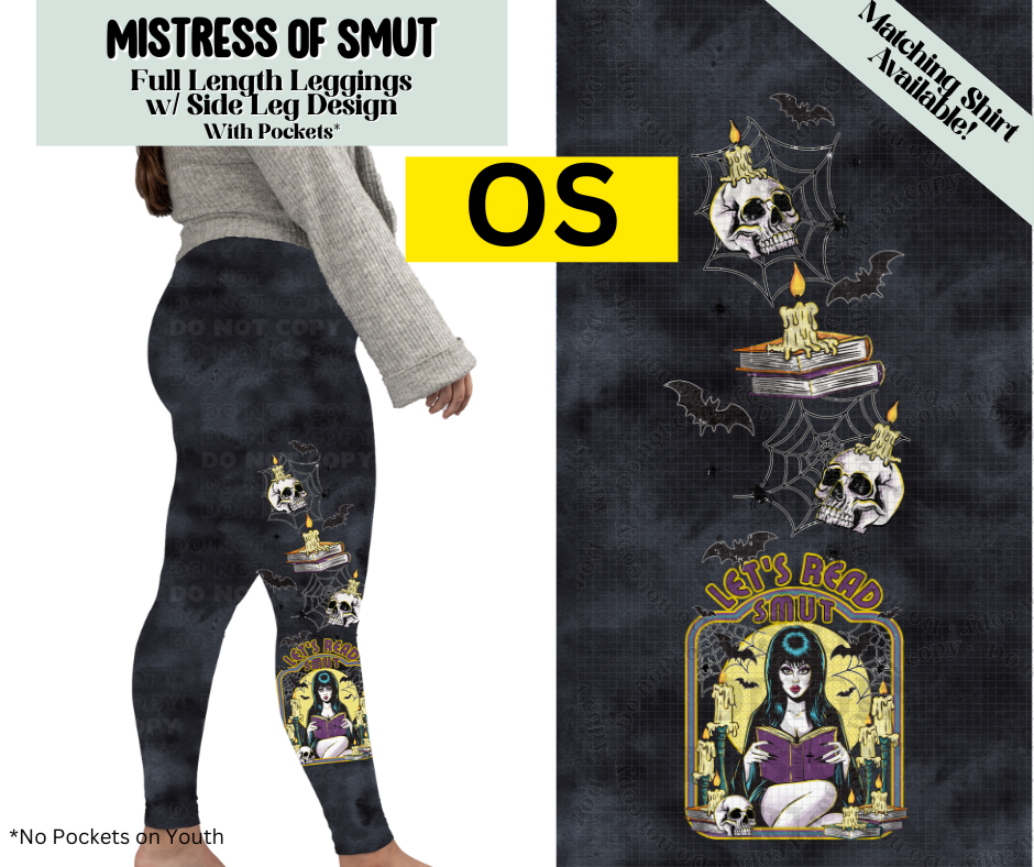 Mistress Of Smut Full Length Leggings w/ Side Leg Designs