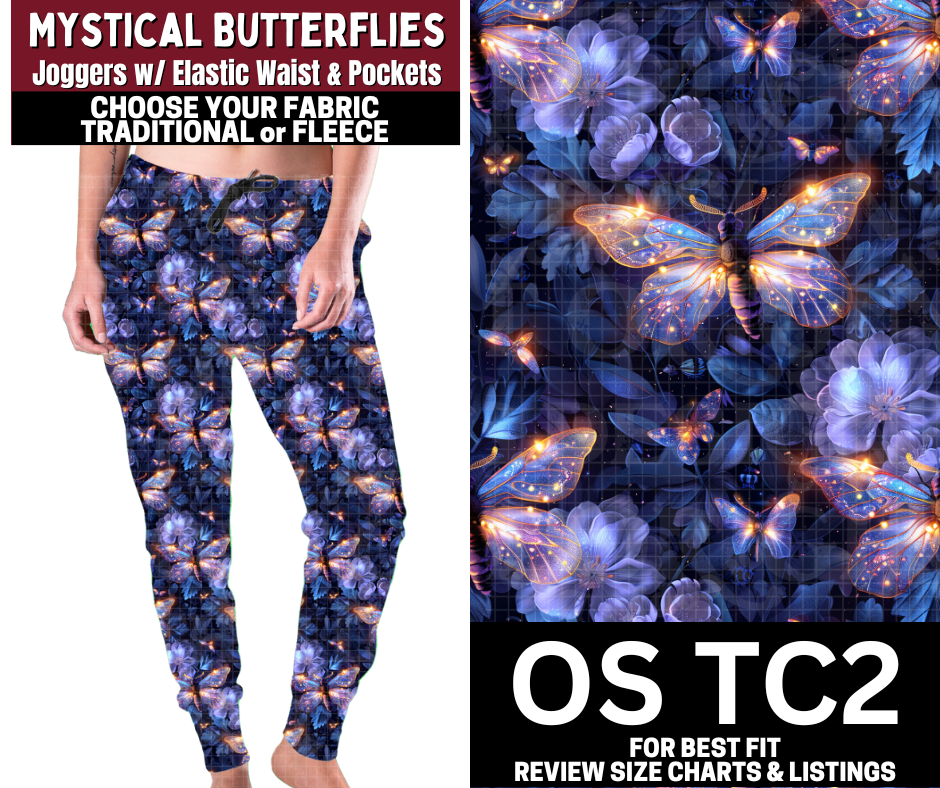 Mystical Butterflies Joggers Choose Fleece or Traditional