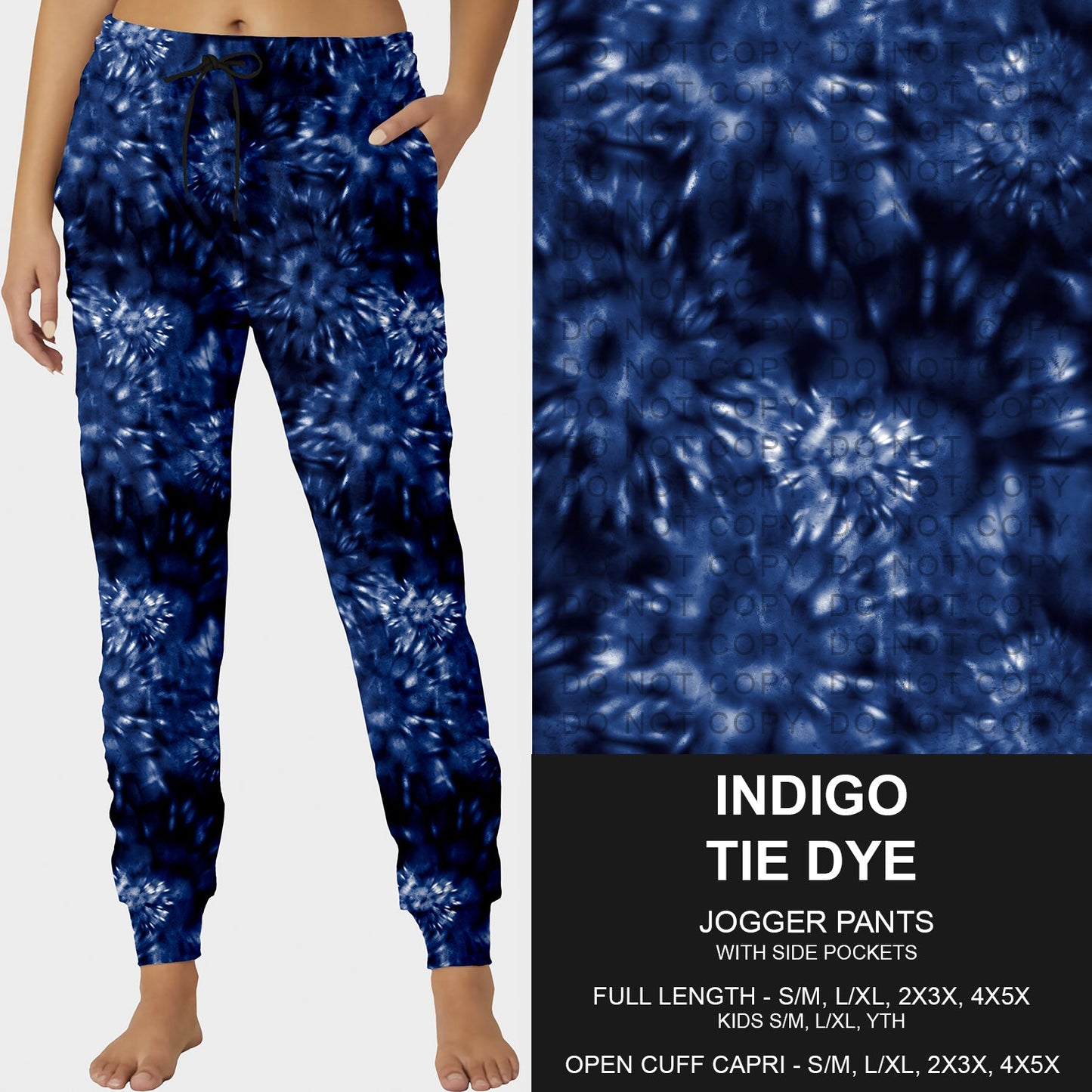 B227- Preorder Indigo Tie Dye Joggers (Closes 5/04. ETA: mid July)