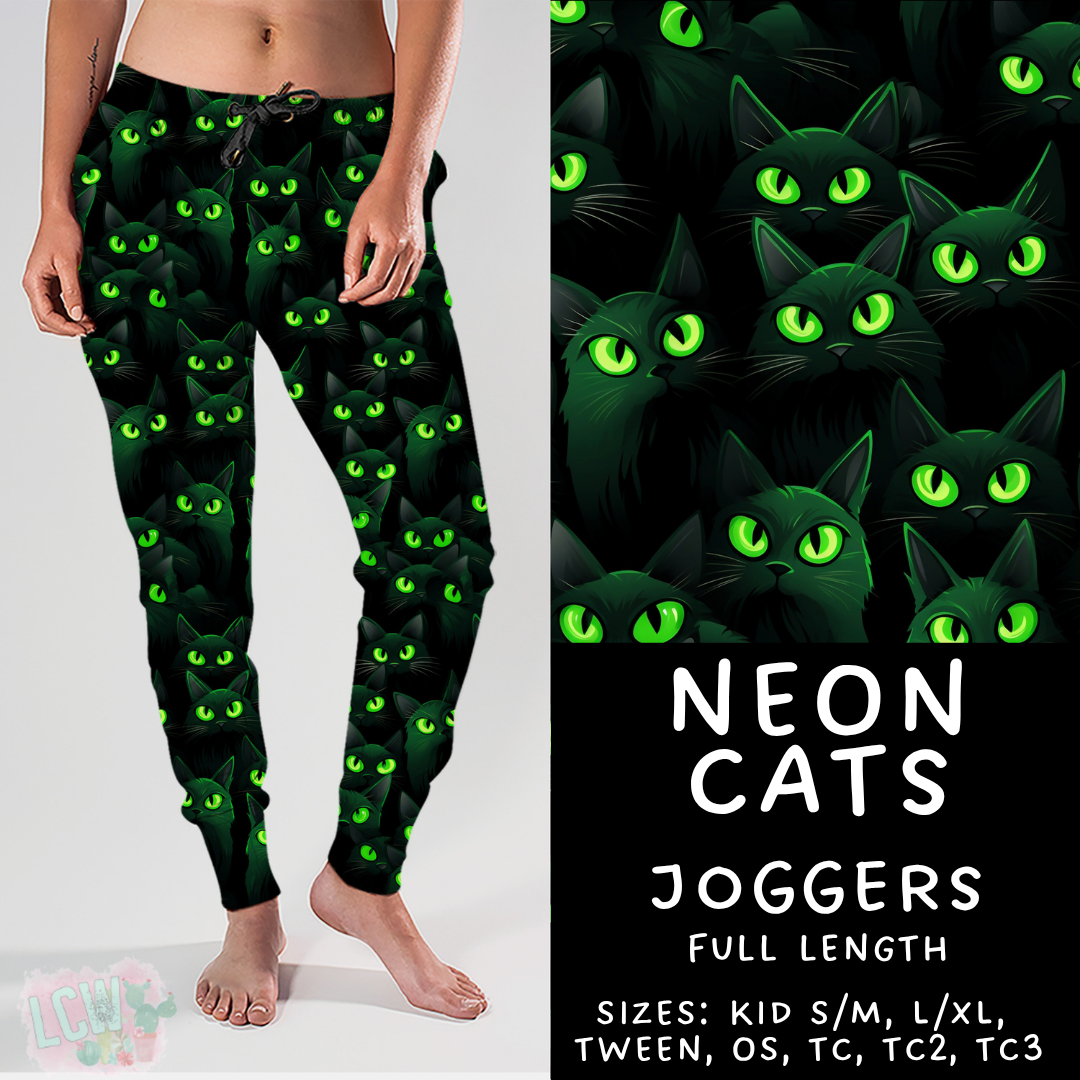 Ready To Ship - Neon Cats Joggers - TC2