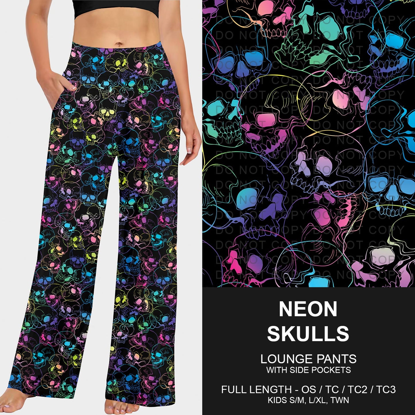 B252 - Preorder Neon Skulls Lounge Pants (Closes 9/21. ETA mid Nov.)