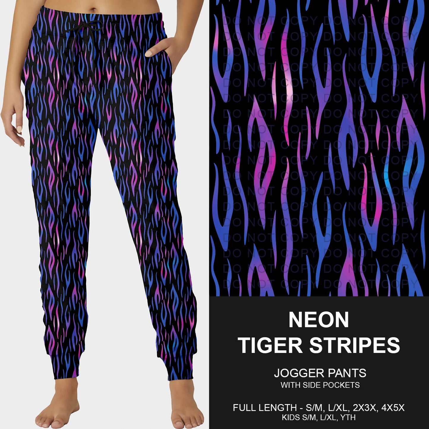 B258 - Preorder Neon Tiger Stripes Joggers (Closes 11/02. ETA mid Jan.)