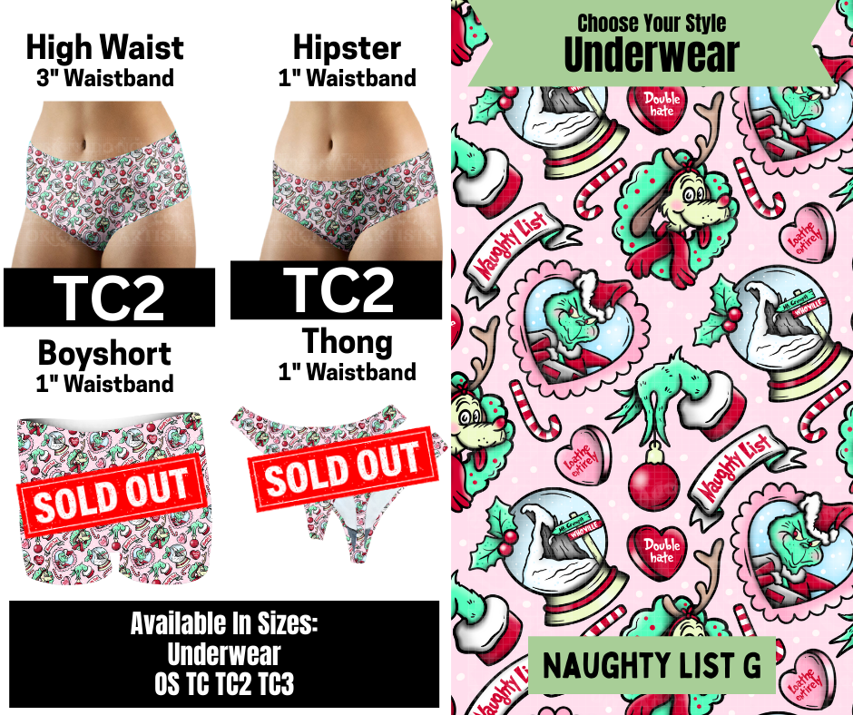 Naughty List G Hipster, High Waist Underwear