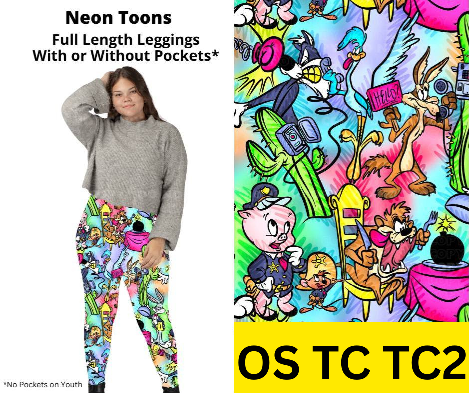 Neon Toons Full Length Leggings w/ Pockets