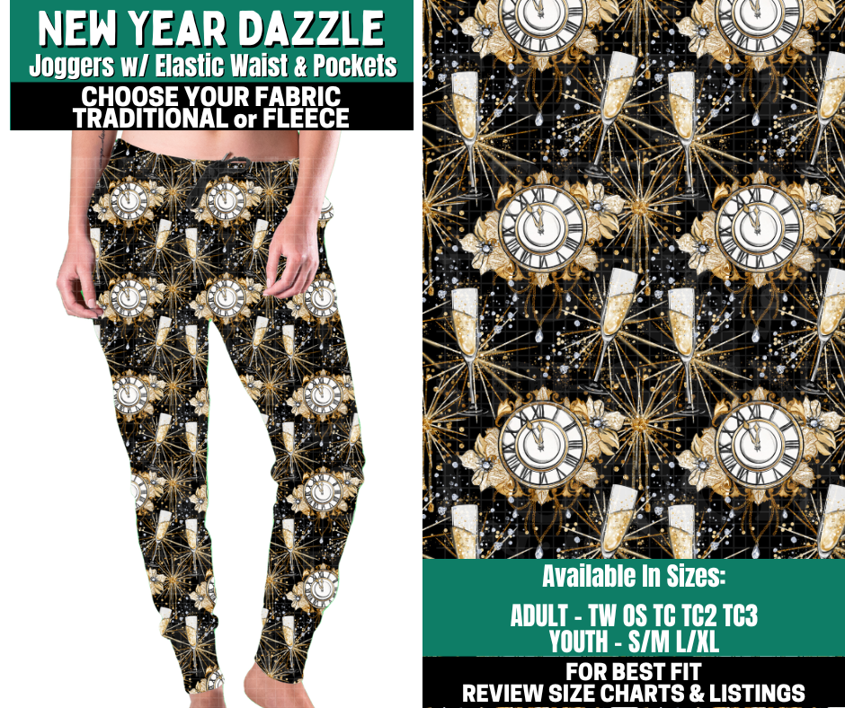 Preorder! Closes 10/27. ETA Jan. New Year Dazzle Joggers Choose Fleece or Traditional