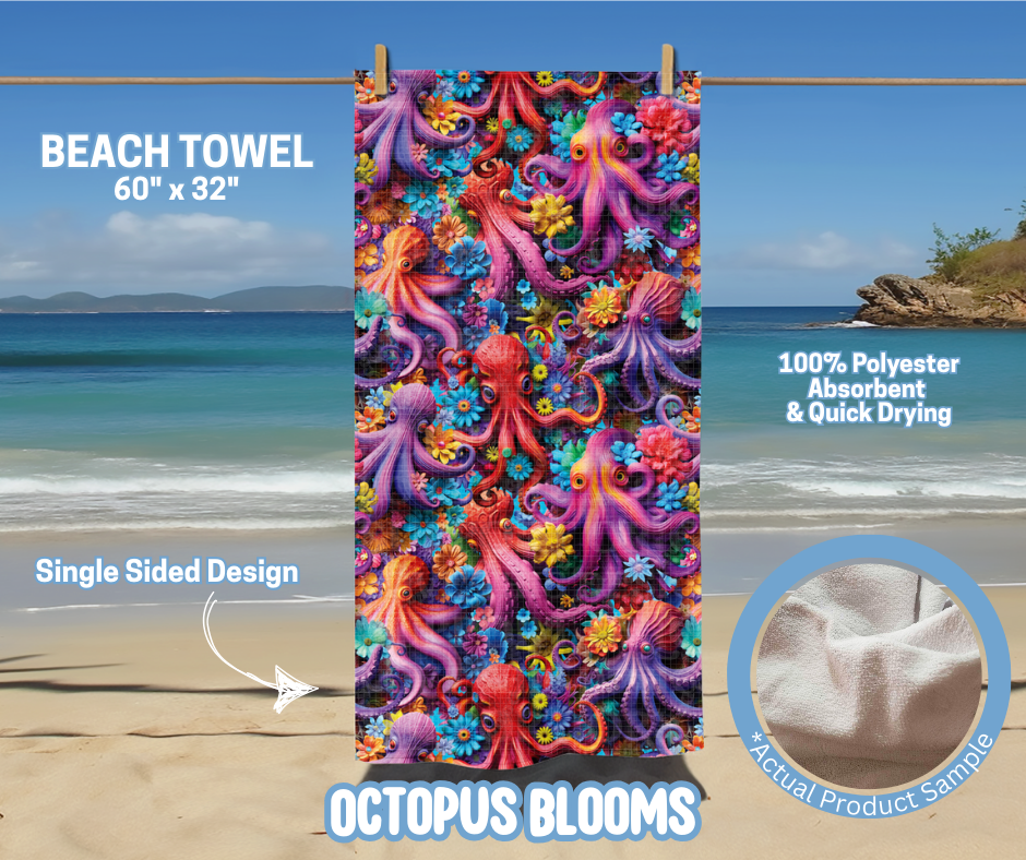 Preorder! Closes 5/15. ETA August. Octopus Blooms Towel