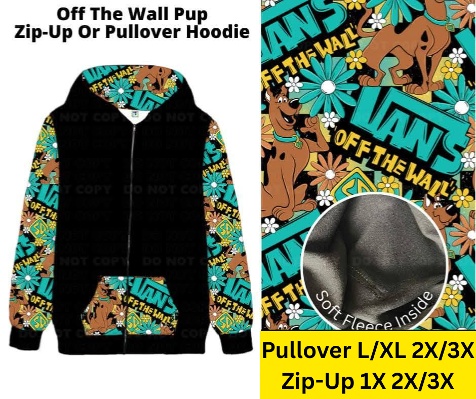Off The Wall Pup Zip-Up or Pullover Hoodie