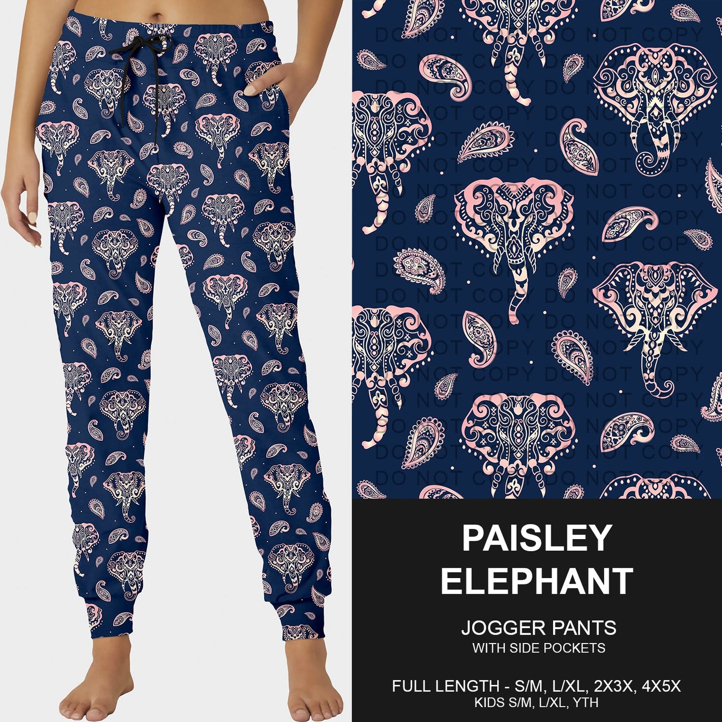 B248 - Preorder Paisley Elephant Joggers (Closes 8/24. ETA late Oct.)