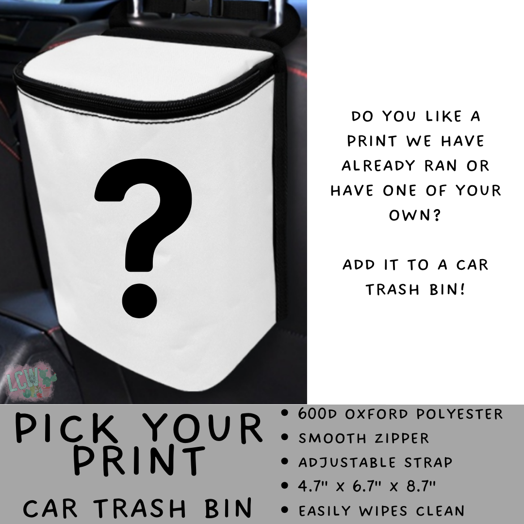 Batch #423 - Car Accessories - Closes 10/2 - ETA mid/late Nov - Pick Your Print Car Trash Bin