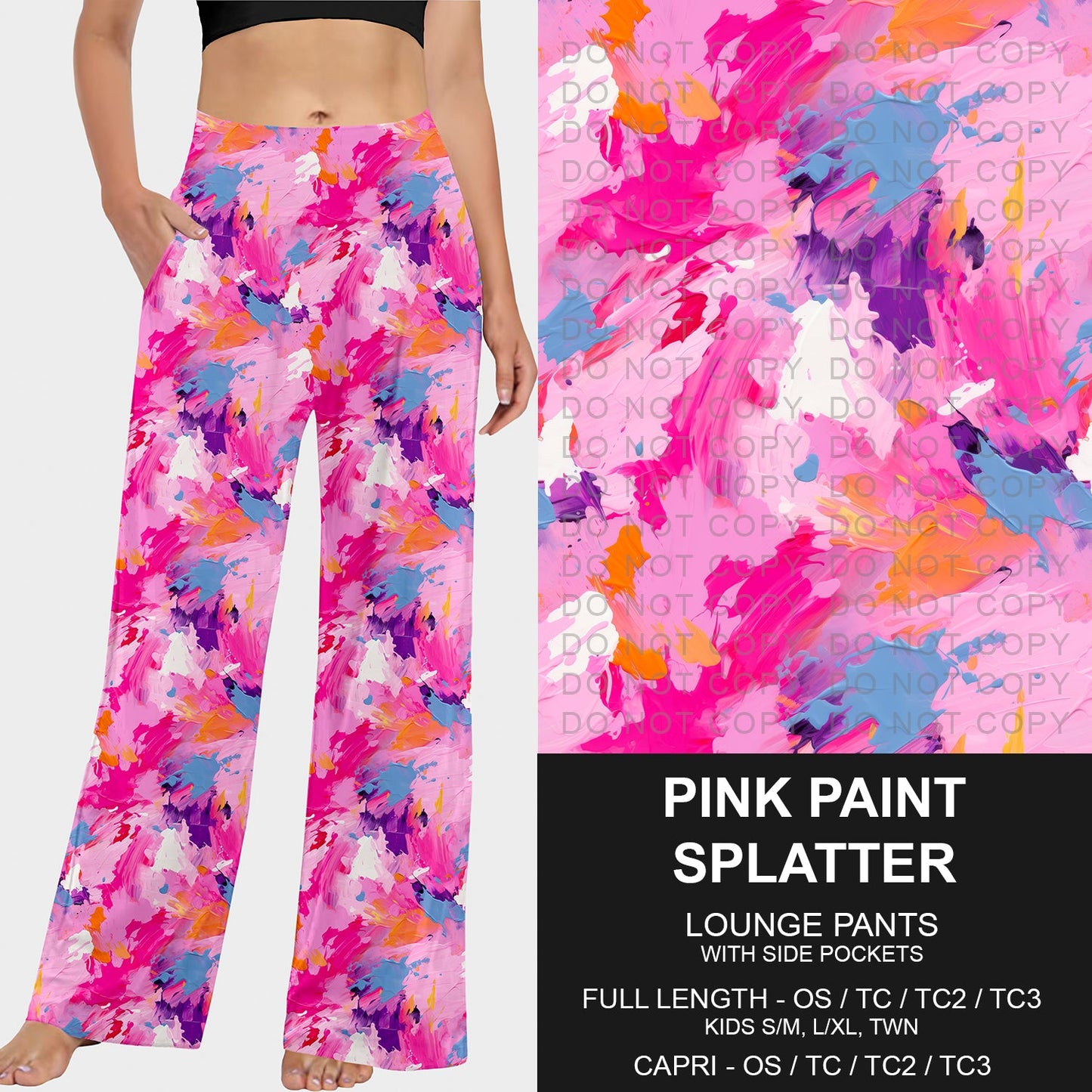 B228 - Preorder Pink Paint Splatter Lounge Pants (Closes 5/11. ETA: late July)