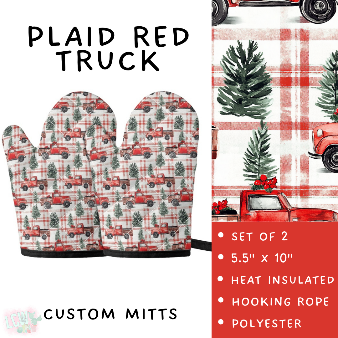 Batch #416 - Baking Spirits Bright 2 - Closes 9/19 - ETA early Nov - Plaid Red Truck Oven Mitts