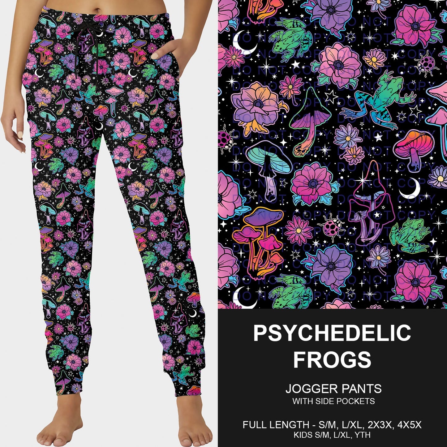 B252 - Preorder Psychedelic Frogs Joggers (Closes 9/21. ETA mid Nov.)