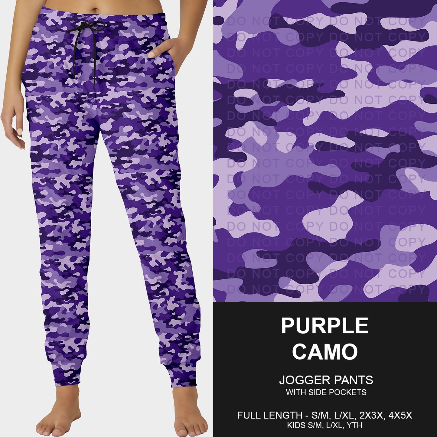 B251 - Preorder Purple Camo Joggers (Closes 9/14. ETA mid Nov.)
