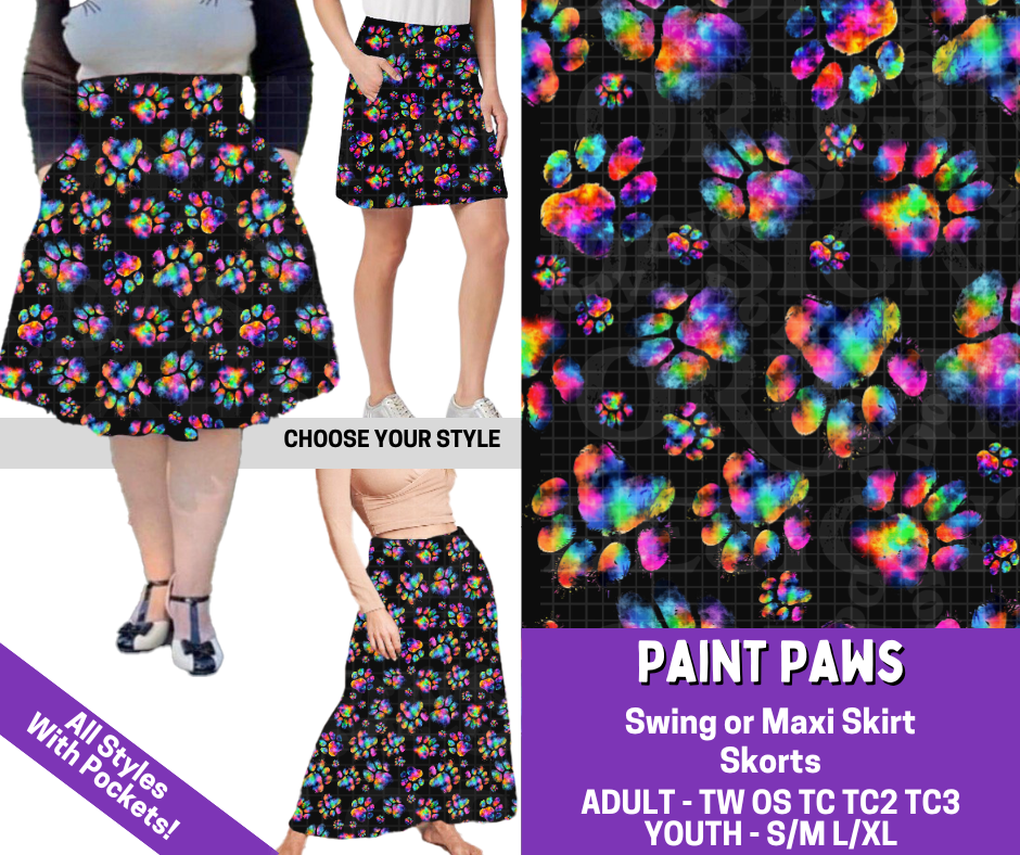 Preorder! Closes 5/27. ETA Aug. Paint Paws Combo Skort/Skirt Lengths
