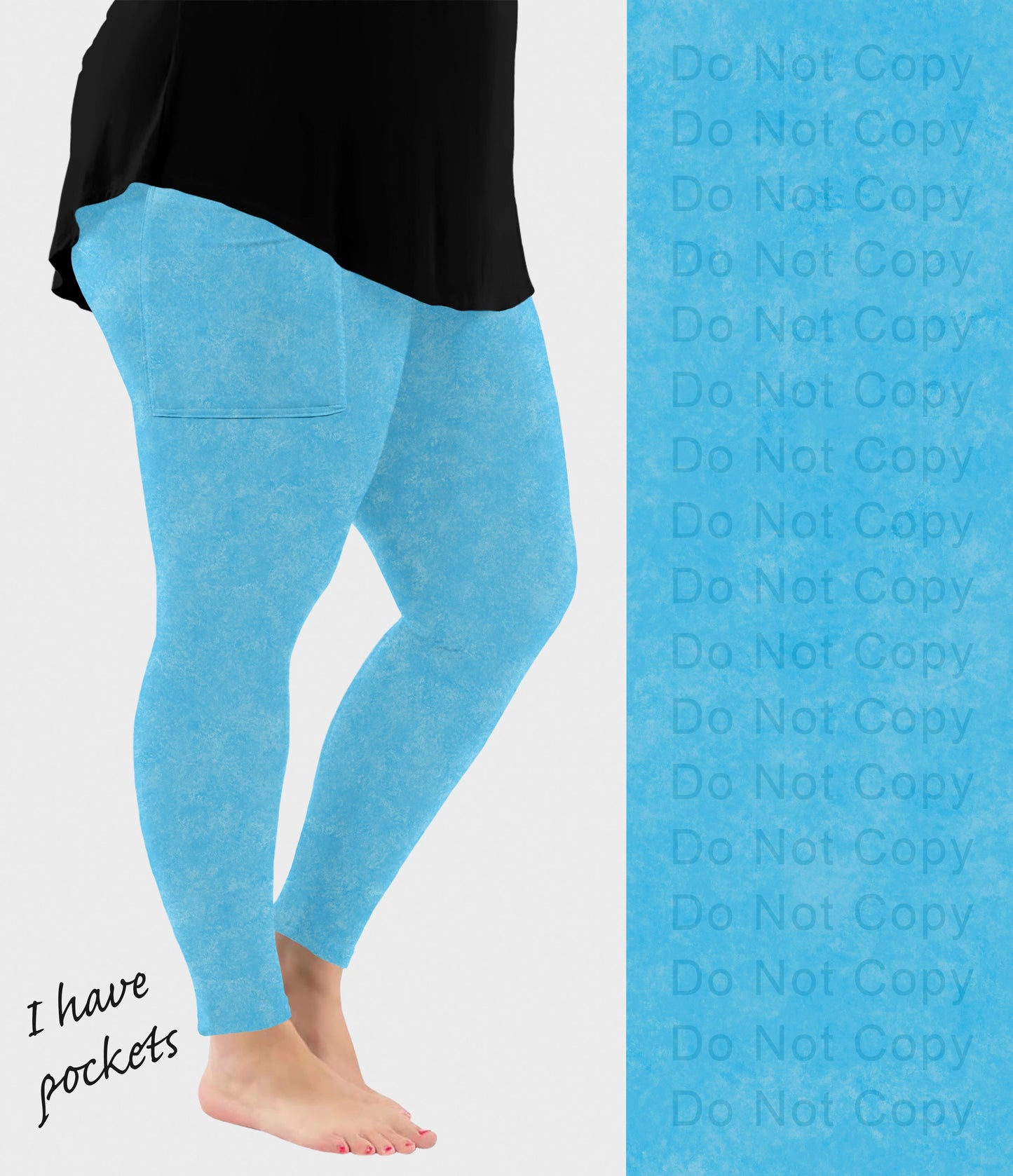 RTS - Poolside Blue Leggings with Pockets