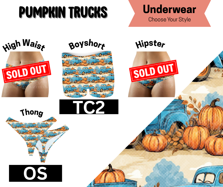 Pumpkin Trucks Boyshort, & Thong Underwear