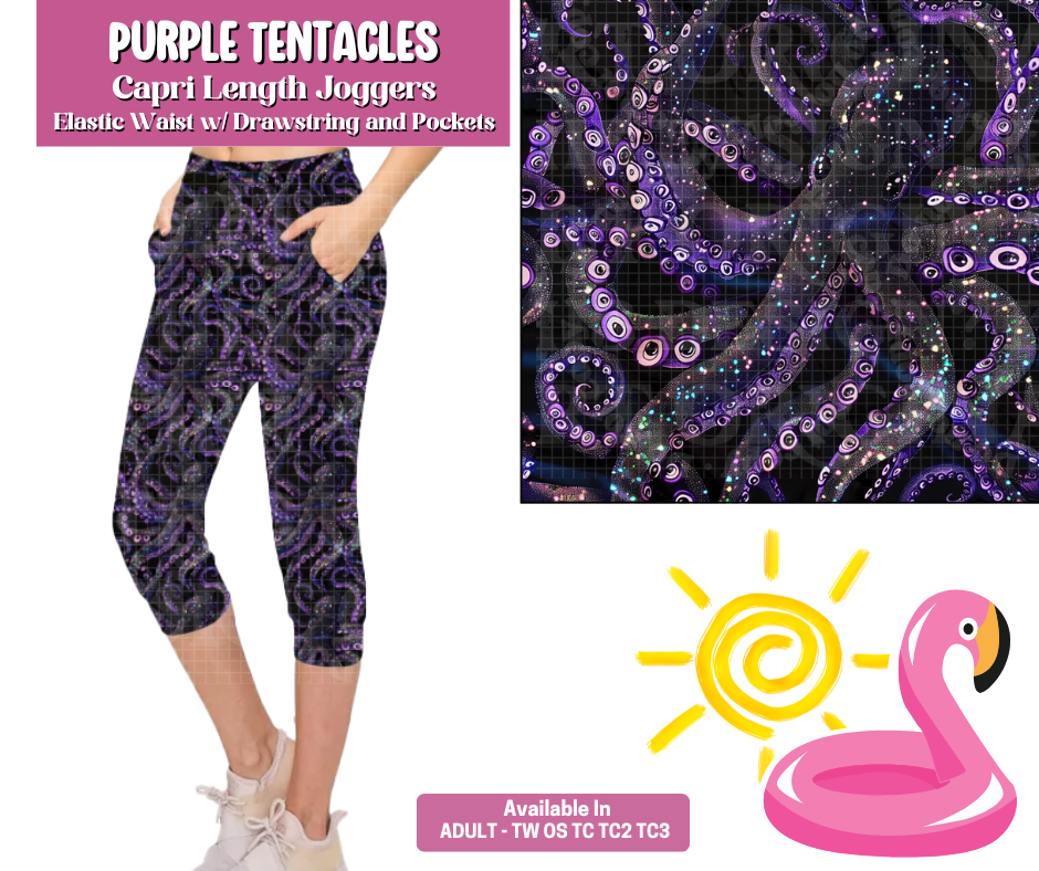 Preorder! Closes 5/6. ETA August. Purple Tentacles Jogger Capri