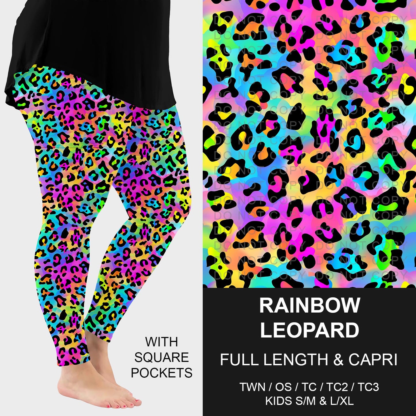 B228 - Preorder Rainbow Leopard Leggings w/ Pockets (Closes 5/11. ETA: late July)