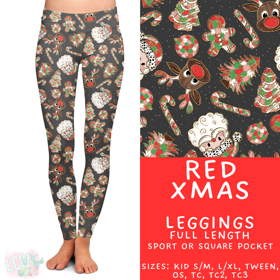 Batch #424 - Jingle All The Way - Closes 10/3 - ETA mid/late Nov - Red Xmas Full Length Leggings