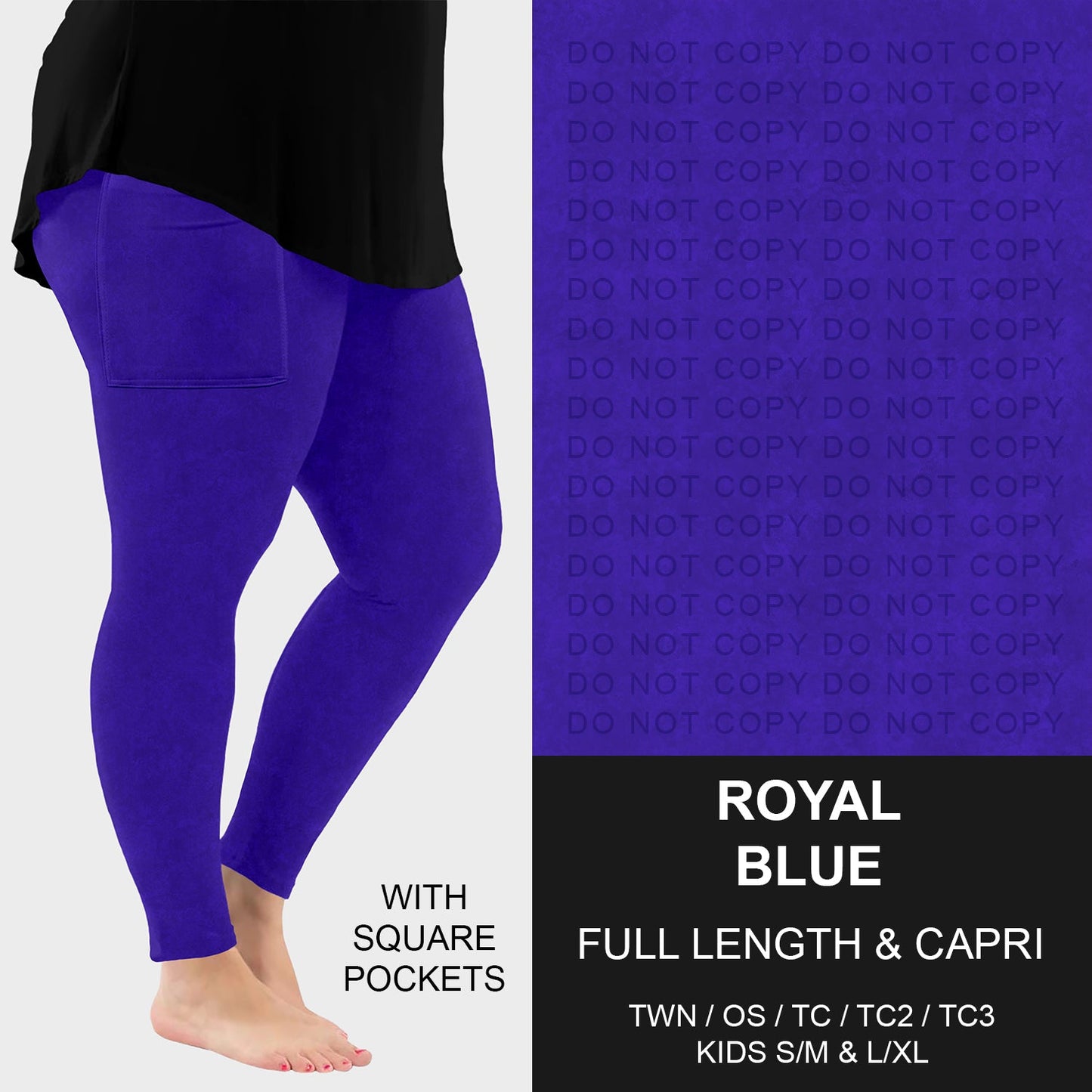B280 - Preorder Royal Blue Leggings w/ Pockets (Closes 3/22. ETA: late May)