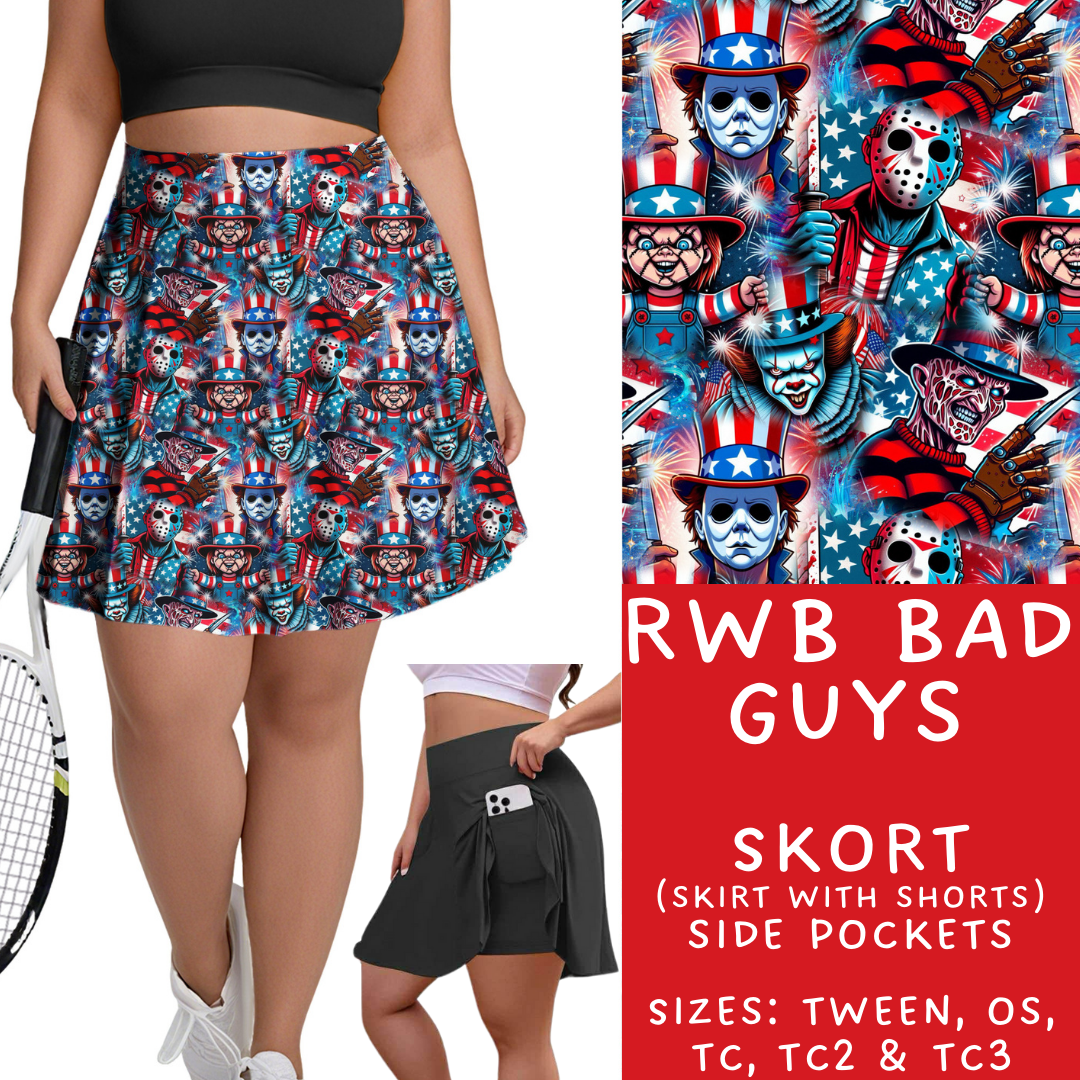 Batch #336 - RWB Characters - Closes 5/7 - ETA mid June - RWB Bad Guys Skort