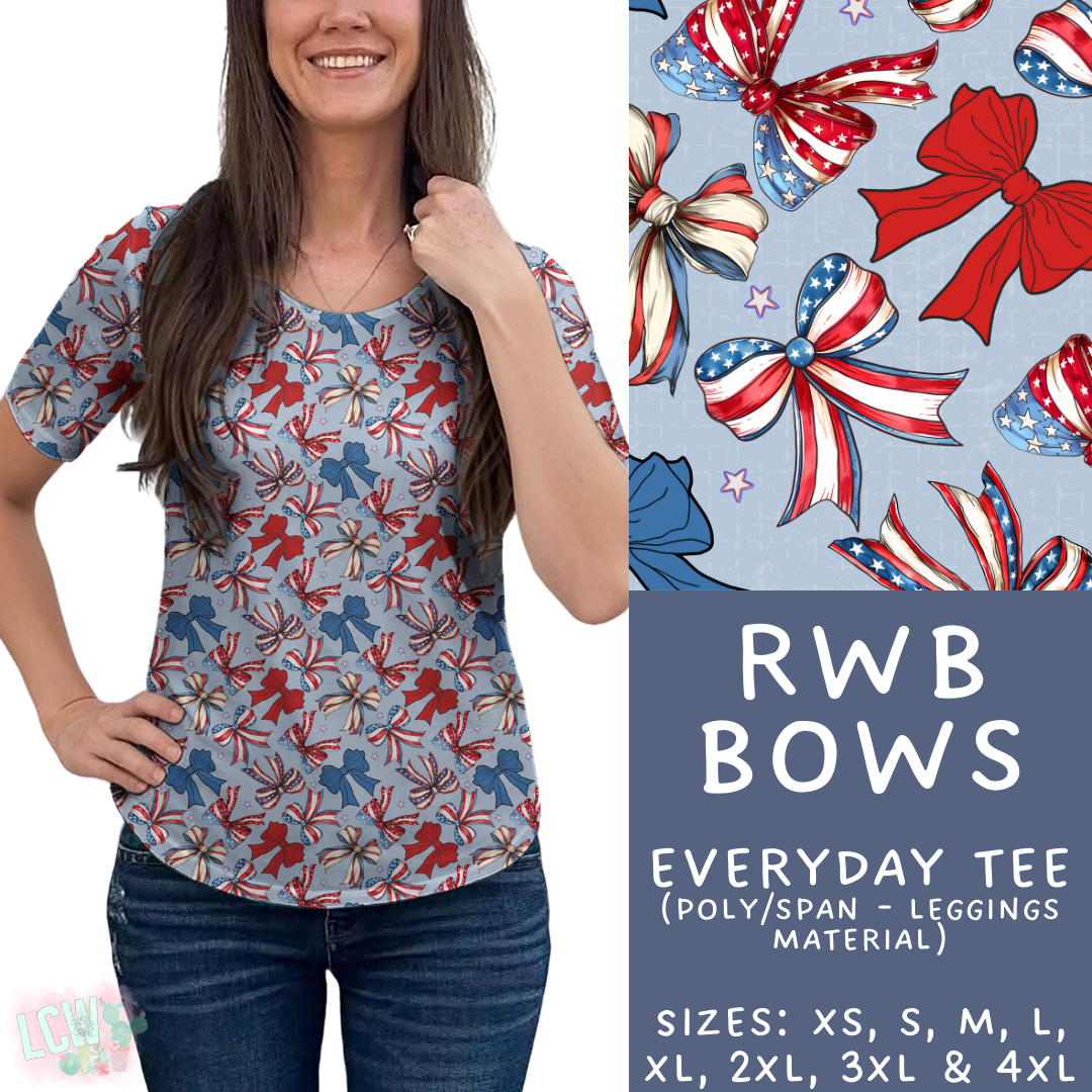 Batch #337 - USA Faves - Closes 5/7 - ETA mid June - RWB Bows Everyday Tee