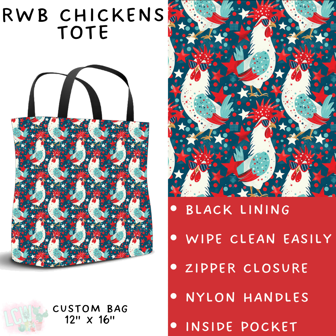 Batch #337 - USA Faves - Closes 5/7 - ETA mid June - RWB Chickens Tote
