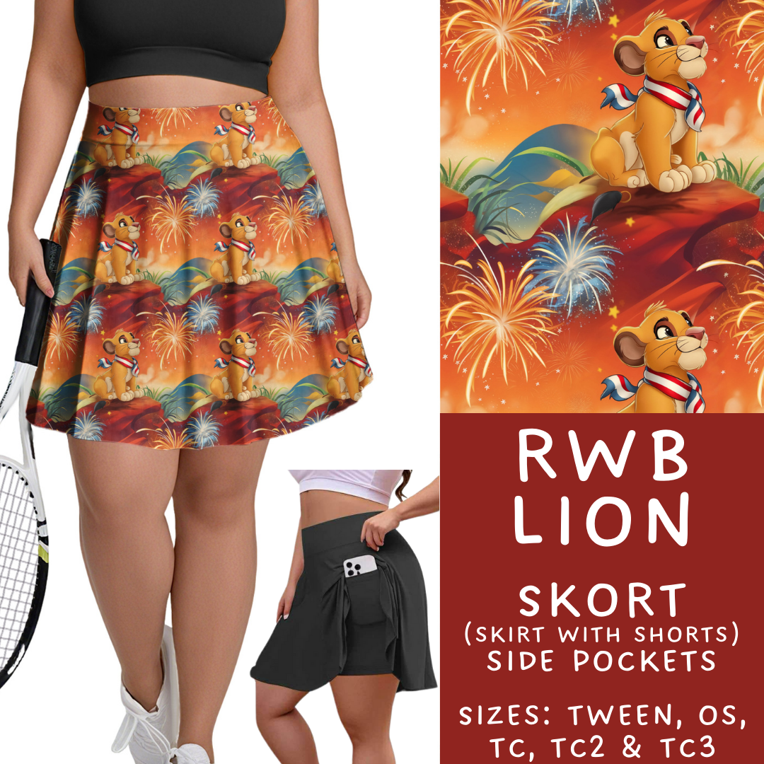 Batch #338 - Magical 4th of July - Closes 5/7 - ETA mid June - RWB Lion Skort