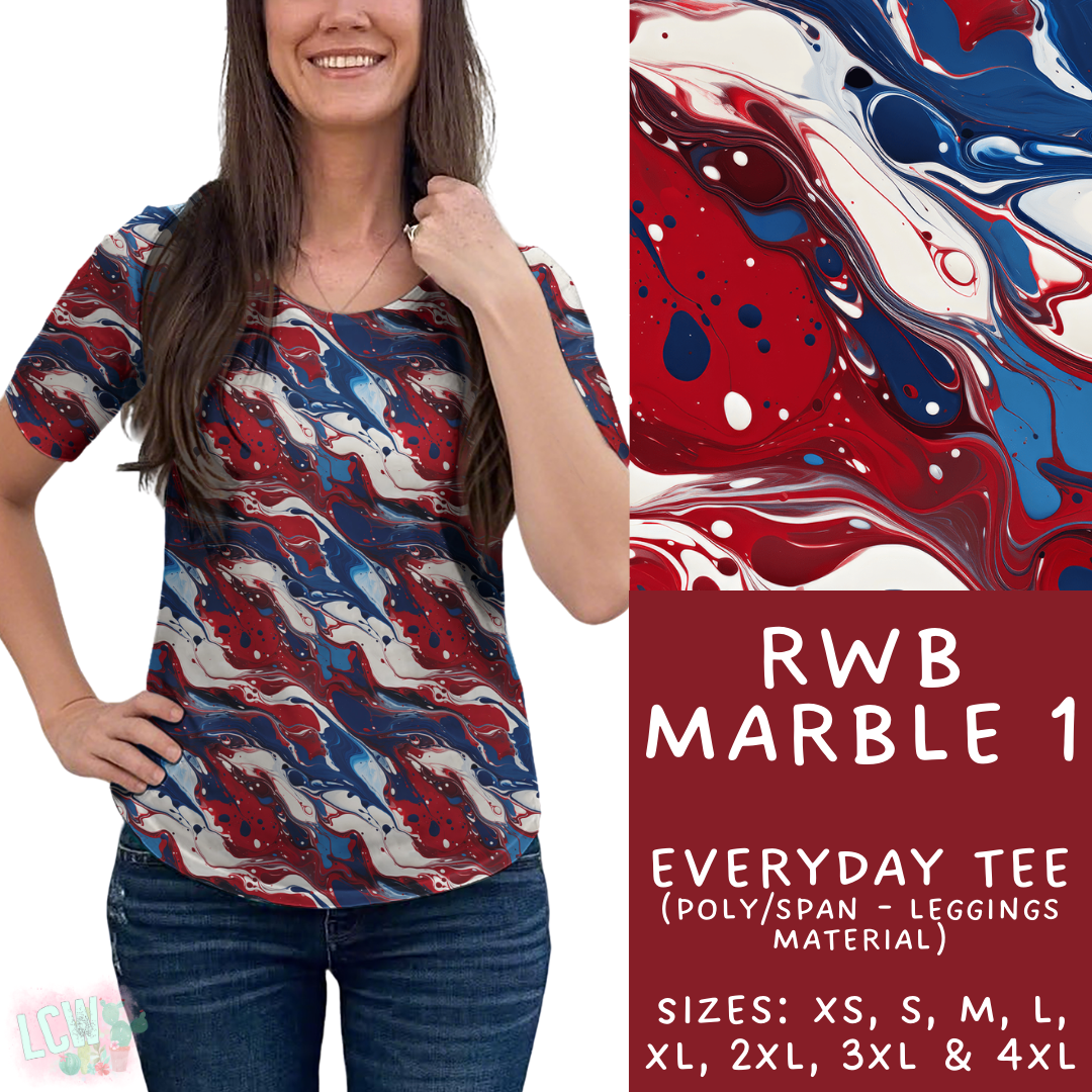 Batch #337 - USA Faves - Closes 5/7 - ETA mid June - RWB Marble 1 Everyday Tee