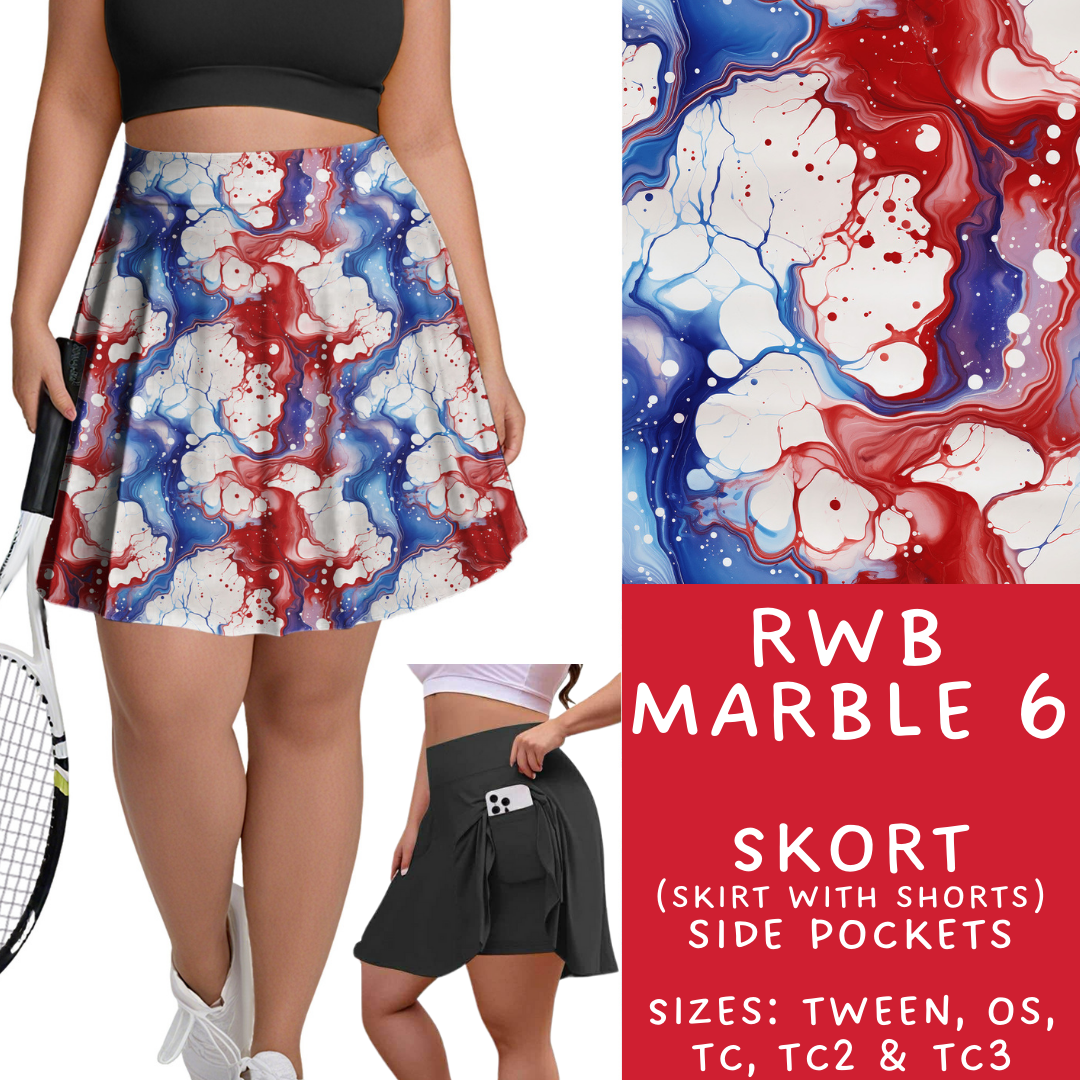 Batch #337 - USA Faves - Closes 5/7 - ETA mid June - RWB Marble 6 Skort