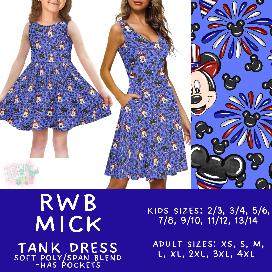 Batch #338 - Magical 4th of July - Closes 5/7 - ETA mid June - RWB Mick Women's & Girl's Tank Dress