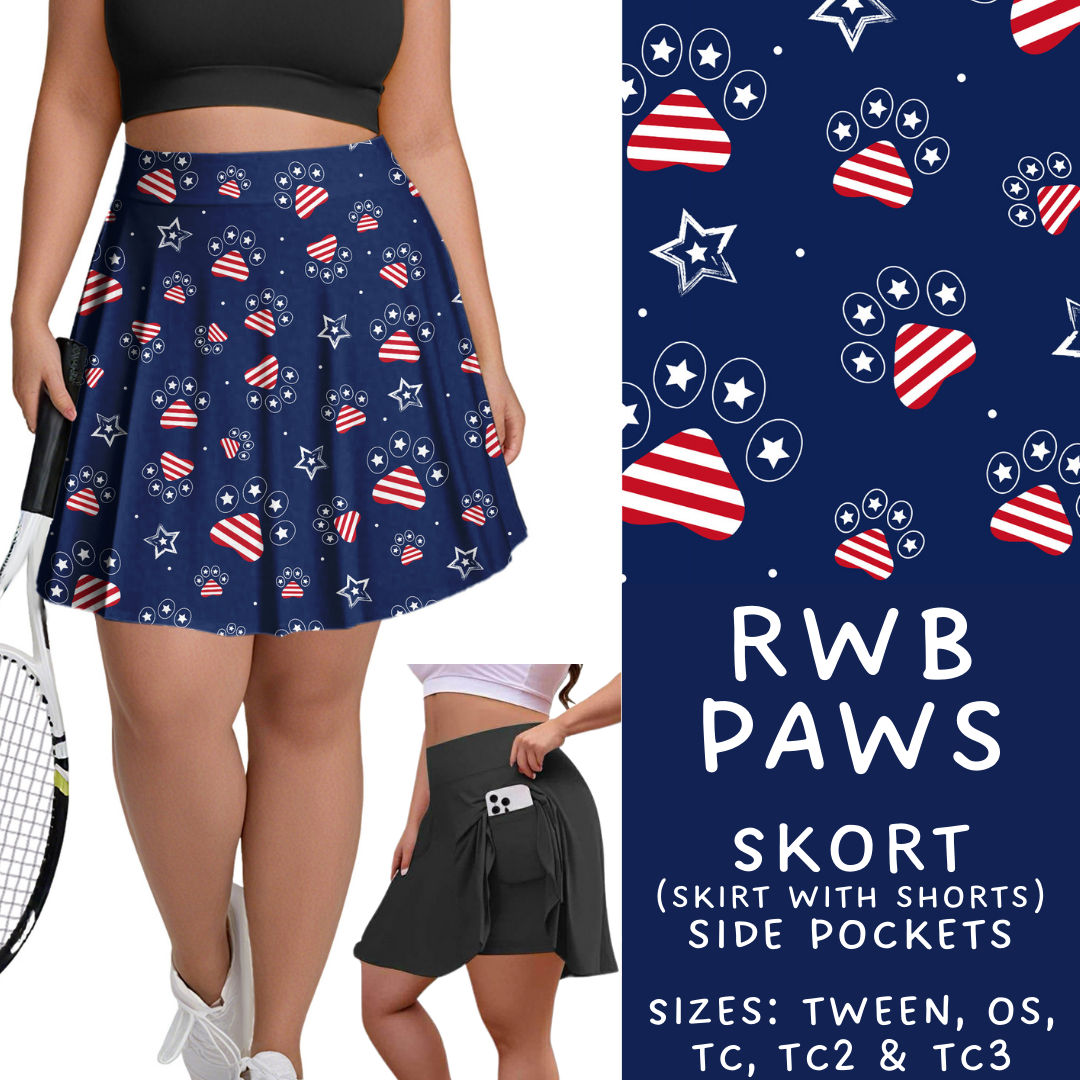 Batch #337 - USA Faves - Closes 5/7 - ETA mid June - RWB Paws Skort