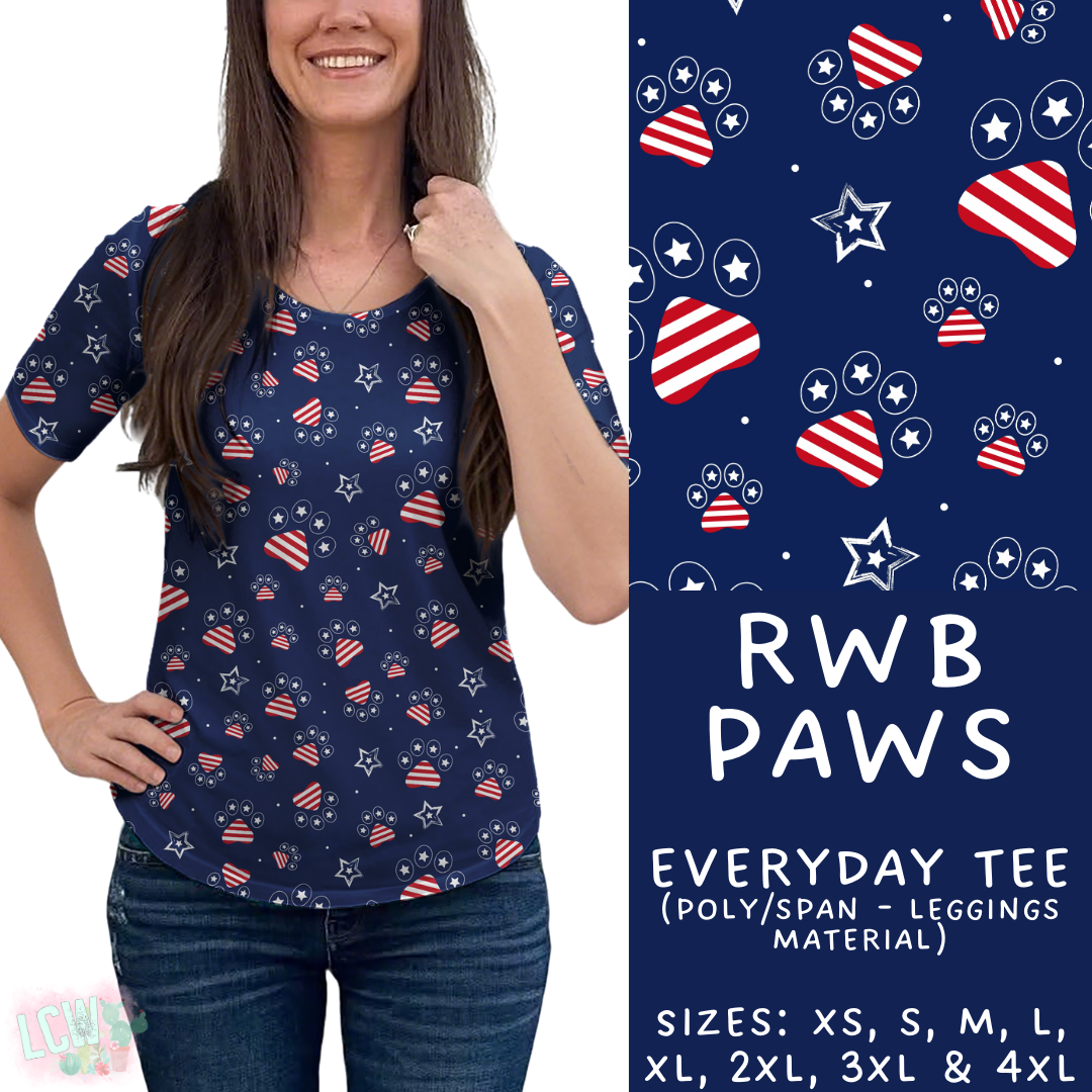 Batch #337 - USA Faves - Closes 5/7 - ETA mid June - RWB Paws Everyday Tee
