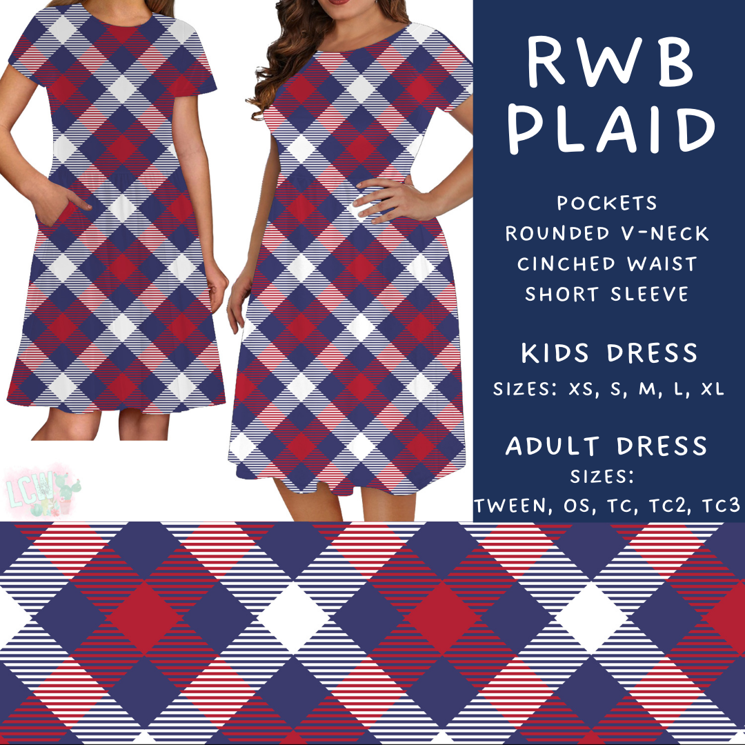 Batch #337 - USA Faves - Closes 5/7 - ETA mid June - RWB Plaid Adult & Kids Dresses