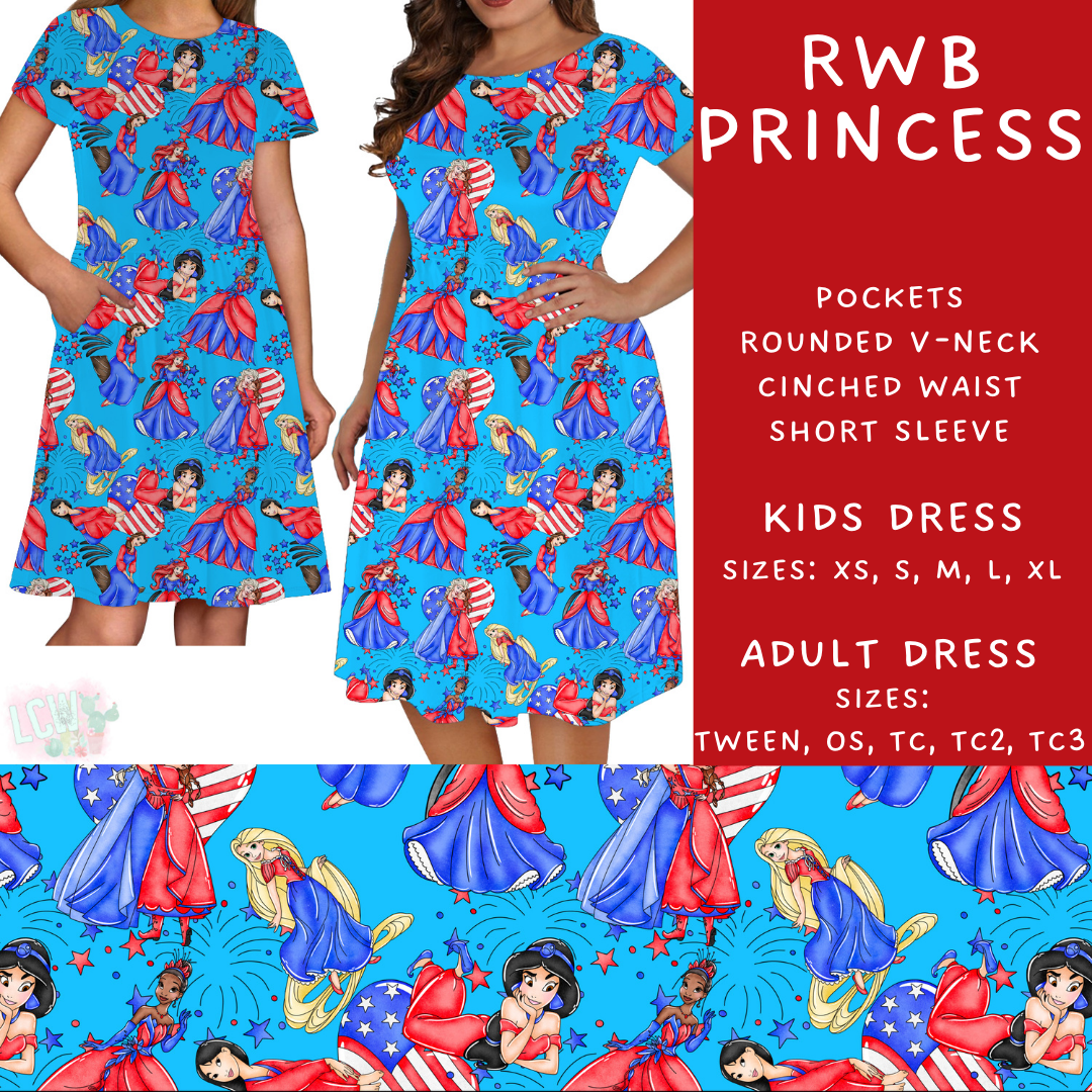 Batch #338 - Magical 4th of July - Closes 5/7 - ETA mid June - RWB Princess Adult & Kids Dresses