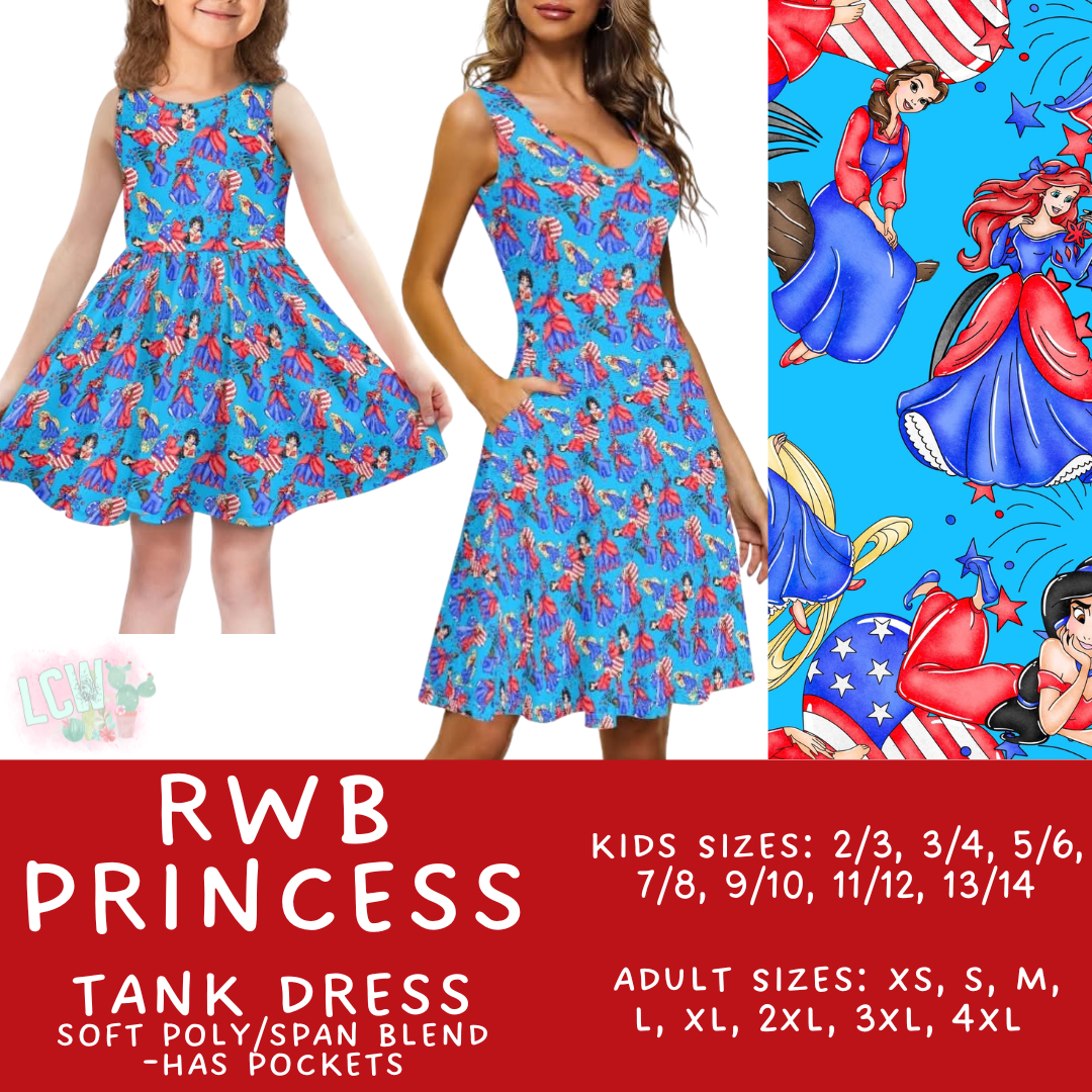 Batch #338 - Magical 4th of July - Closes 5/7 - ETA mid June - RWB Princess Women's & Girl's Tank Dress