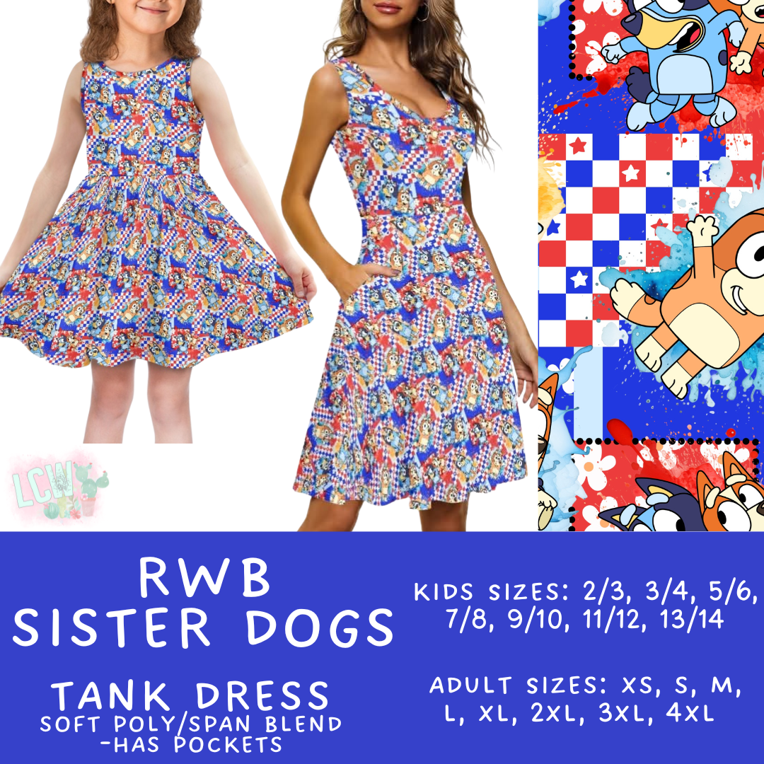 Batch #336 - RWB Characters - Closes 5/7 - ETA mid June - RWB Sister Dogs Women's & Girl's Tank Dress