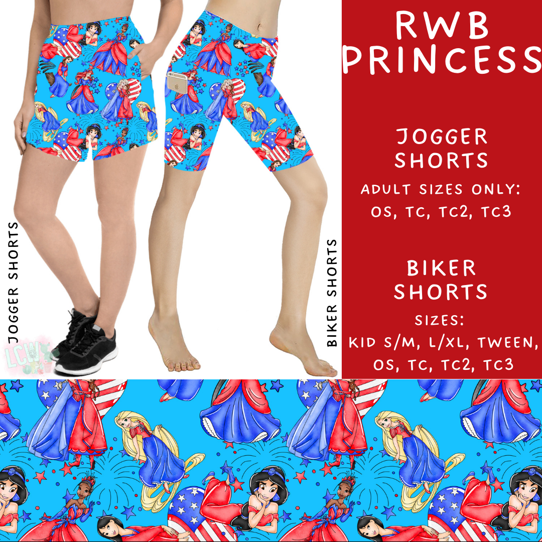 Batch #338 - Magical 4th of July - Closes 5/7 - ETA mid June - RWB Princess Biker & Jogger Shorts