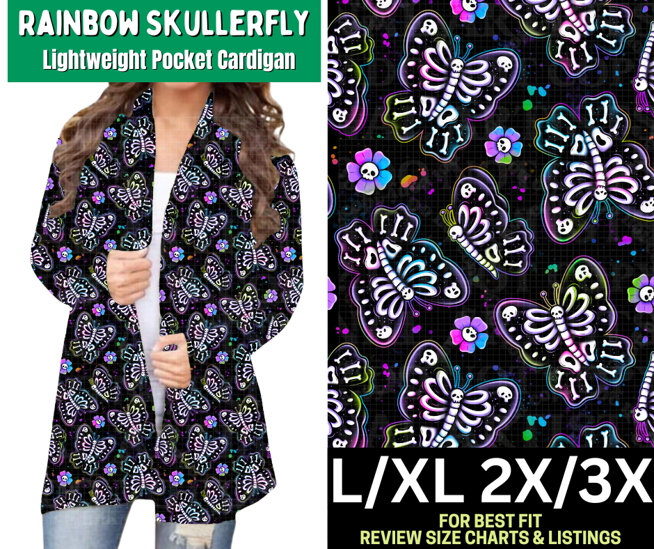 Rainbow Skullerfly Pocket Cardigan